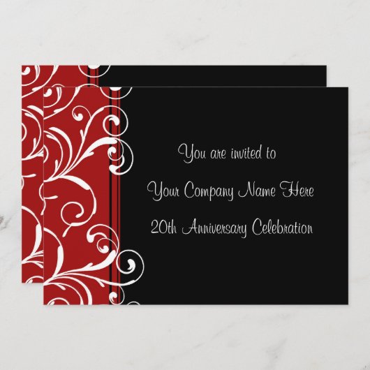 Jubiläum-Party Einladungen (Vorne/Hinten)