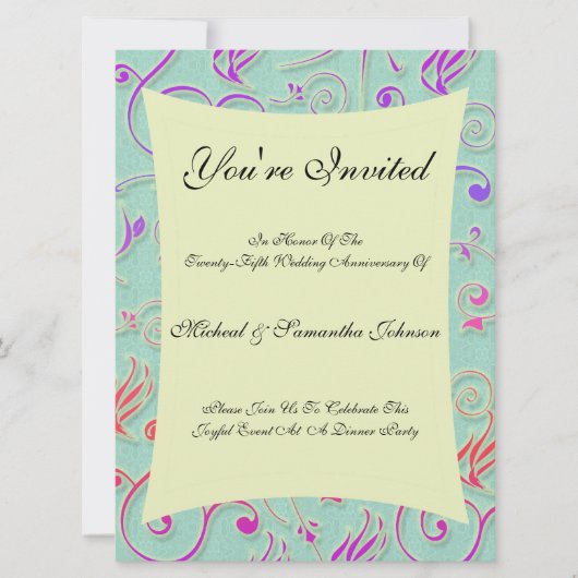 Jubiläum Party Feste Confetti Einladung (Vorderseite)