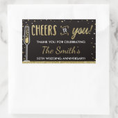 Jubiläum Party Flasche Wrapper Imitate Glitzer/Foh Rechteckiger Aufkleber (Tasche)