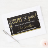 Jubiläum Party Flasche Wrapper Imitate Glitzer/Foh Rechteckiger Aufkleber (Umschlag)