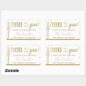 Jubiläum Party Flasche Wrapper, Imitate Glitzer Rechteckiger Aufkleber (Blatt)