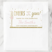 Jubiläum Party Flasche Wrapper, Imitate Glitzer Rechteckiger Aufkleber (Tasche)