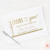 Jubiläum Party Flasche Wrapper, Imitate Glitzer Rechteckiger Aufkleber (Umschlag)