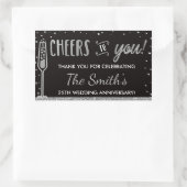 Jubiläum Party Flasche Wrapper, Imitate Silber Rechteckiger Aufkleber (Tasche)