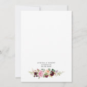 Jubiläum-Party für Burgund-Rosa-Pfirsich Einladung (Rückseite)