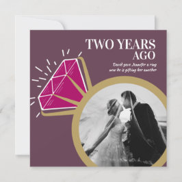 Jubiläum Party Garnet Ring zwei Fotos Einladung