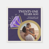 Jubiläum Party Iolite lila Ring Foto Serviette (Vorderseite)