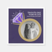 Jubiläum Party Iolite lila Ring Foto Serviette (Vorderseite)