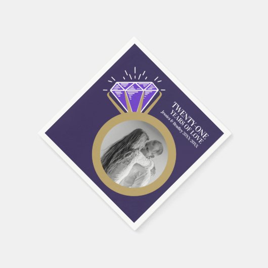 Jubiläum Party Iolite lila Ring Foto Serviette (Ecke)