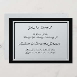 Jubiläum Party Klassische Einladung Silber