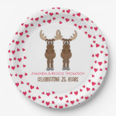 Jubiläum-Party Niedlich Whimsical Moose Pappteller (Vorderseite)