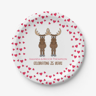 Jubiläum-Party Niedlich Whimsical Moose Pappteller