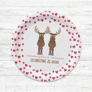 Jubiläum-Party Niedlich Whimsical Moose Pappteller