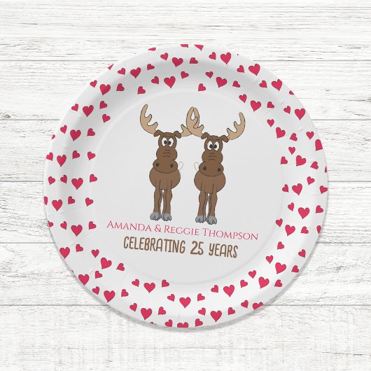 Jubiläum-Party Niedlich Whimsical Moose Pappteller