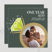 Jubiläum Party Peridot Ring Fotos grün Einladung (Vorne/Hinten)