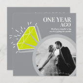 Jubiläum Party Peridot Ring zwei Fotos Einladung (Vorne/Hinten)