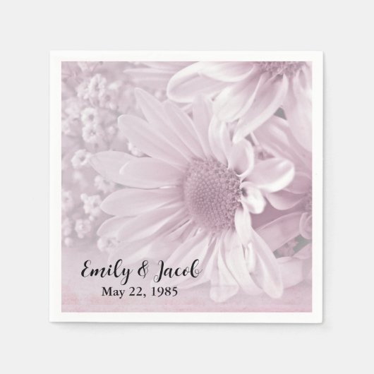 Jubiläum Party Pink Daisy Serviette (Vorderseite)