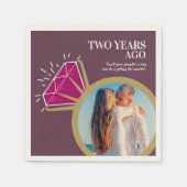 Jubiläum Party Rotgarnring Foto Serviette (Vorderseite)