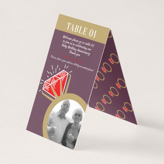 Jubiläum Party ruby Goldring zwei Foto (Rückseite)