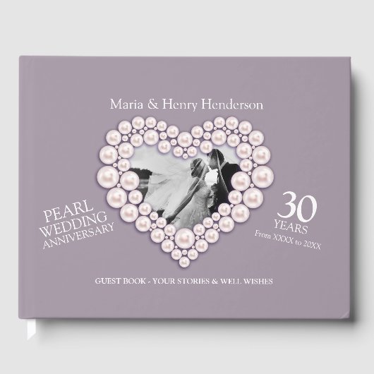Jubiläum Pearl Hochzeit Foto Herzen 30 Jahre Gästebuch (Vorderseite)