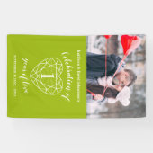 Jubiläum Peridot Herzstück personalisiertes Foto Banner (Horizontal)
