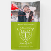 Jubiläum Peridot Herzstück personalisiertes Foto Banner (Vertikal)