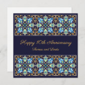 Jubiläum personalisierbare blaue Azulejos (Vorne/Hinten)