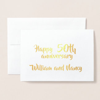 Jubiläum Personalisierten Jahre Hochzeit Gold Folienkarte