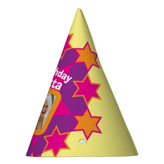 Jubiläum personalisierter Foto-Stern-Name Partyhütchen (Rechts)