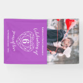 Jubiläum personalisiertes Foto lila Banner (Horizontal)