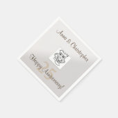 Jubiläum Persönliches Foto und Textsilber Serviette (Ecke)