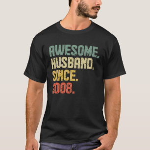 Jubiläum Phantastisch Husband Seit 2008 Retro T-Shirt