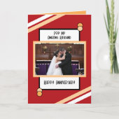 Jubiläum phantastischer Ehemann rotes PfirsichFoto Karte (Vorderseite)