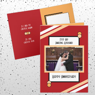 Jubiläum phantastischer Ehemann rotes PfirsichFoto Karte