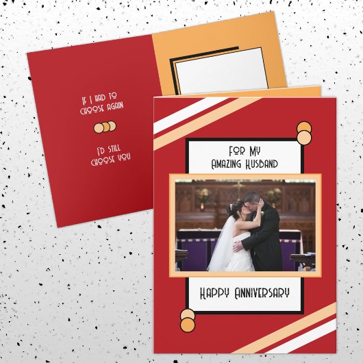 Jubiläum phantastischer Ehemann rotes PfirsichFoto Karte