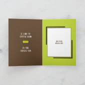 Jubiläum phantastischer Mann braunes grünes Foto Karte (Innenseite)