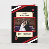 Jubiläum phantastischer Mann schwarz rotes Foto Karte (Vorderseite)