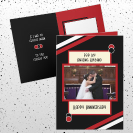 Jubiläum phantastischer Mann schwarz rotes Foto Karte