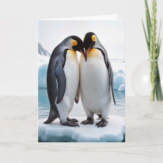 Jubiläum Pinguin Couple on Iceberg Karte
