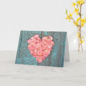 Jubiläum Pink Heart Rosen Petals Karte (Gelbe Blume)