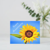 Jubiläum Postcard Gelbe Sonnenblume auf blauem Him Postkarte (Stehend Vorderseite)