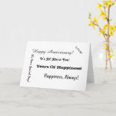 Jubiläum Redewendungen in Schwarz-Weiß. Karte (Gelbe Blume)