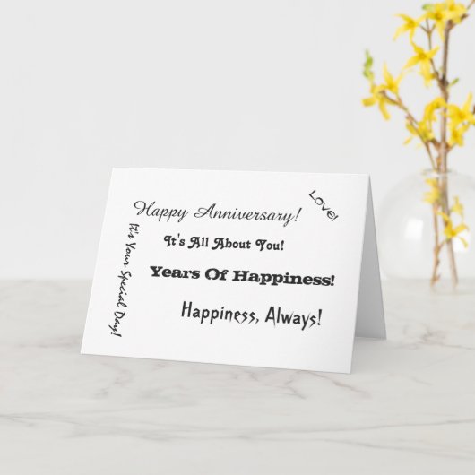 Jubiläum Redewendungen in Schwarz-Weiß. Karte (Gelbe Blume)