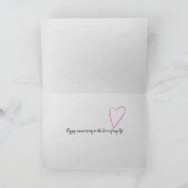 Jubiläum rosa Rosen am Strand Karte (Innenseite)