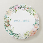 Jubiläum-Rose Garland, 60. Diamond Rundes Kissen (Rückseite)