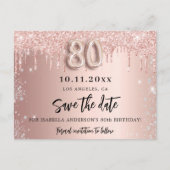 Jubiläum Rose Gold Silber Save the Date Ankündigungspostkarte (Vorderseite)