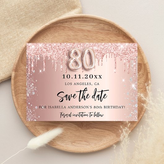 Jubiläum Rose Gold Silber Save the Date Ankündigungspostkarte