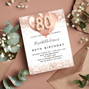 Jubiläum Rose Goldballons Einladung Flyer