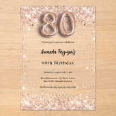 Jubiläum Rose goldenes Party Acryleinladungen (Vorderseite)