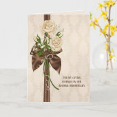 Jubiläum-Rose Karte (Gelbe Blume)